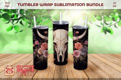 20oz bull skull wrap, Bull skull tumbler wrap Product Image 1