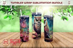 Owl 20oz tumbler, Owl themed drinkware, Owl dog wrap pattern Product Image 1