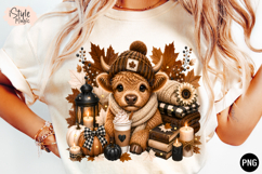 Fall Highland Cow PNG Pumpkin Spice T-Shirt Design Product Image 2