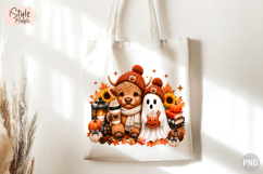 Cozy Fall Highland Cow and Ghost PNG Sublimation Design Product Image 5