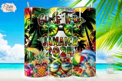 Girls Trip JAMAICA 2024 Rasta Tumbler Wrap Sublimation PNG Product Image 1