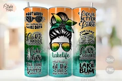 Lake Life Quotes Tumbler Wrap Sublimation Design PNG Product Image 1