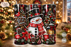 Snowman Christmas Tumbler Wrap PNG Product Image 1