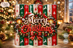 Merry Christmas 20oz Tumbler Wrap PNG Product Image 1