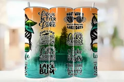 Lake Life Quotes Tumbler Wrap Sublimation Design PNG Product Image 2