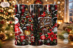 Snowman Christmas Tumbler Wrap PNG Product Image 2