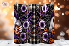 Floral Ghost Tumbler Wrap PNG, Spooky Season Sublimation Product Image 2