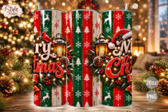 Merry Christmas 20oz Tumbler Wrap PNG Product Image 2
