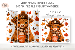 Fall Highland Cow Pumpkin Spice 20oz Tumbler Wrap PNG Product Image 3