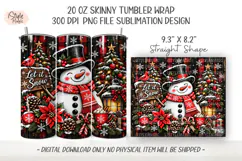 Snowman Christmas Tumbler Wrap PNG Product Image 3