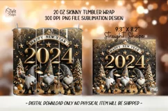 New Year 2024 Gnomes Rocker Tumbler Wrap PNG Sublimation Product Image 2