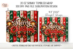 Merry Christmas 20oz Tumbler Wrap PNG Product Image 3