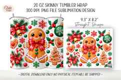 Gingerbread Coquette Christmas Tumbler Wrap PNG Product Image 3