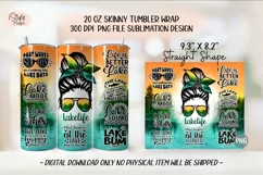 Lake Life Quotes Tumbler Wrap Sublimation Design PNG Product Image 3