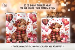 Valentine&#039;s Day Highland Cow Tumbler Wrap Sublimation PN Product Image 2
