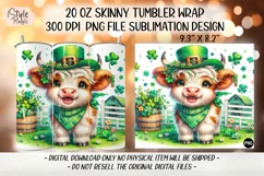 St Patricks Day Cute Highland Cow Tumbler Wrap PNG Product Image 2