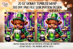 St Patricks Day Cow Green Beer Tumbler Wrap PNG Product Image 2