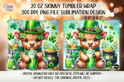 St Patricks Day Cute Highland Cow Tumbler Wrap PNG Product Image 2