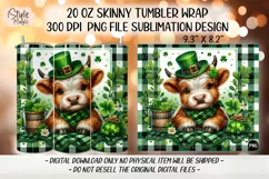 St Patricks Day Cute Highland Cow Tumbler Wrap PNG Product Image 2