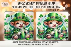 St Patricks Day Cute Highland Cow Tumbler Wrap PNG Product Image 2