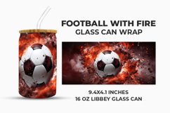 Football with Fire Glass Can Wrap Product Image 1