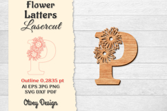 Flower Letters Alphabet Laser Cut File BUNDLES Product Image 15