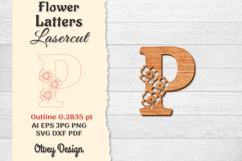 Flower Letters Alphabet Laser Cut File Product Image 1