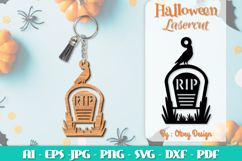 Halloween Keychain Lasercut | Halloween Jewelry Template Product Image 6