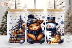 Christmas Baby Highland Cow 16oz Libbey Glass Can Wrap PNG Product Image 5
