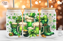 St Patrick's Day Festival lucky 16oz Glass Can Wrap Product Image 1