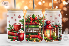 All Booked for Christmas 16 oz Libby Glass Can Wrap PNG Product Image 1