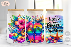 Life is Better in Flip Flops 16oz Glass Can Wrap Sublimation Product Image 1