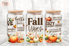 Fall Quotes 16oz Glass Can Wrap Autumn Cup Sublimation PNG Product Image 2