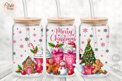 Merry Christmas 16 oz libbey Coffee Glass Can Wrap PNG Product Image 2
