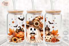 Ghost Halloween 16oz Libbey Glass Can Wrap Sublimation PNG Product Image 2