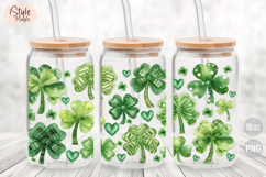 St Patrick's Day Coquette Bow Shamrock 16oz Glass Can Wrap Product Image 2