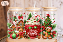 Merry Christmas Gingerbread Man 16 oz Libby Glass Can Wrap Product Image 3