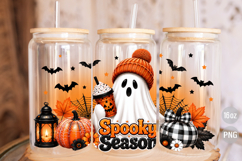 Spooky Season Ghost Halloween 16oz Libbey Glass Can Wrap PNG Product Image 3