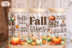 Fall Quotes 16oz Glass Can Wrap Autumn Cup Sublimation PNG Product Image 3
