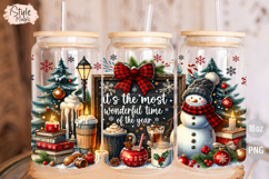 It&#039;s the most wonderful time of the year 16 oz Glass Can PNG Product Image 3