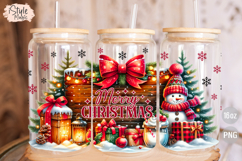 Merry Christmas 16 oz libby Coffee Glass Can Wrap PNG Product Image 3
