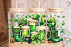St Patrick's Day Festival lucky 16oz Glass Can Wrap Product Image 3