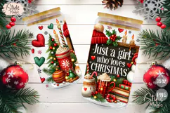 Just a girl who loves christmas 16 oz glass can wrap png Product Image 3