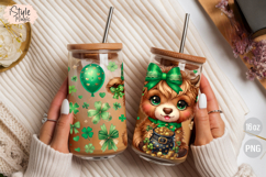 St Patricks Day Highland Cow 16oz GLass Can Wrap PNG Product Image 4