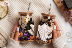 Ghost Haunted House Halloween 16oz Libbey Glass Can Wrap Product Image 4