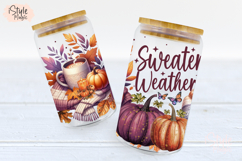Sweater Weather 16oz Glass Can Wrap Cup Sublimation PNG Product Image 4