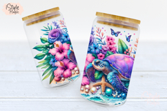 Summer Beach Sea Turtle 16oz libbey glass can wrap png Product Image 4