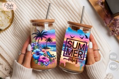 Summer Vibes 16oz Libbey Glass Can Wrap Sublimation PNG Product Image 4