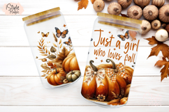 Just a Girl Who Loves Fall Autumn 16oz Glass Can Wrap PNG Product Image 4