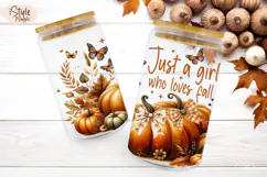 Just a Girl Who Loves Fall Autumn 16oz Glass Can Wrap PNG Product Image 4